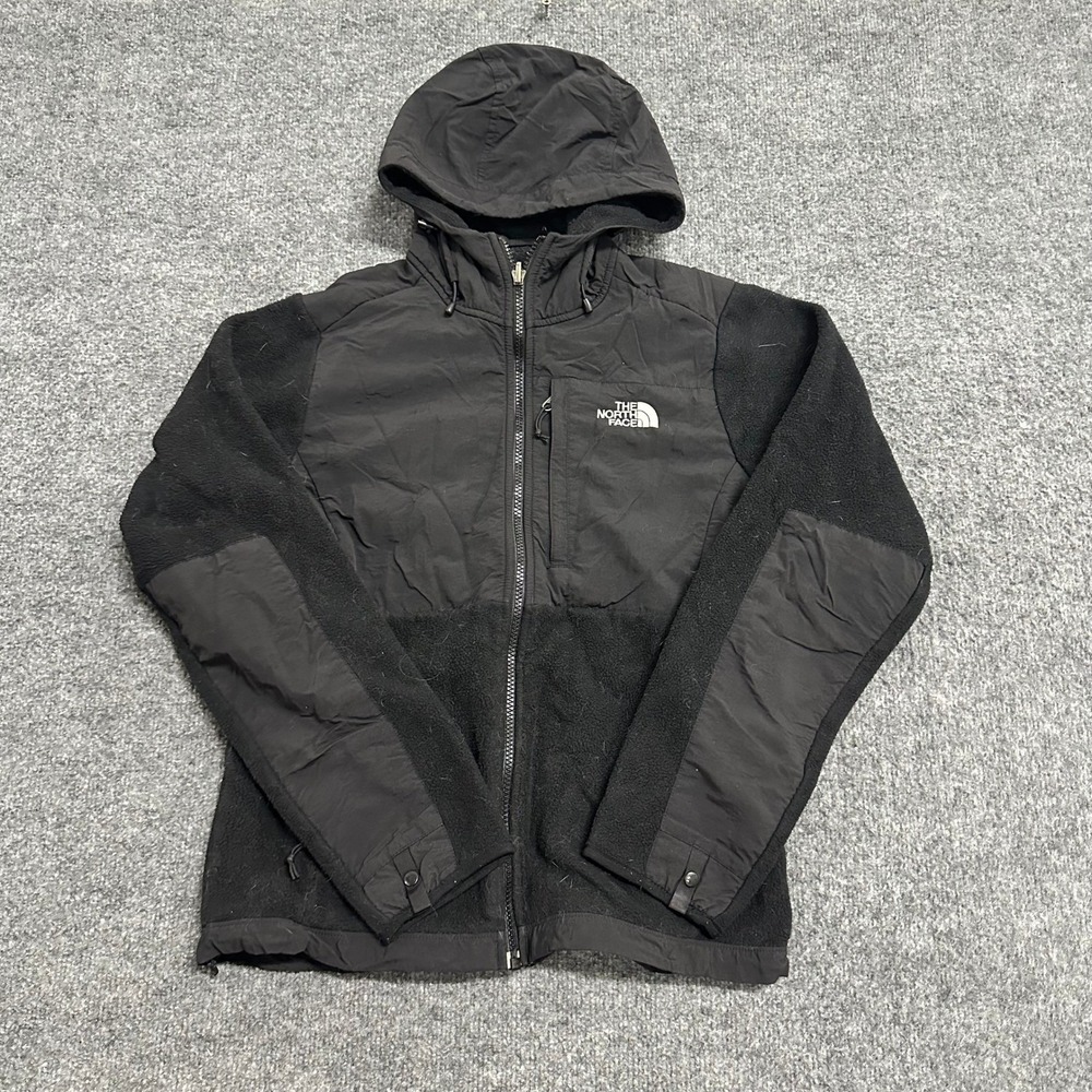The North Face Jacket Womens Size S Black Denali Fleece Hooded Full Zip Outdoor